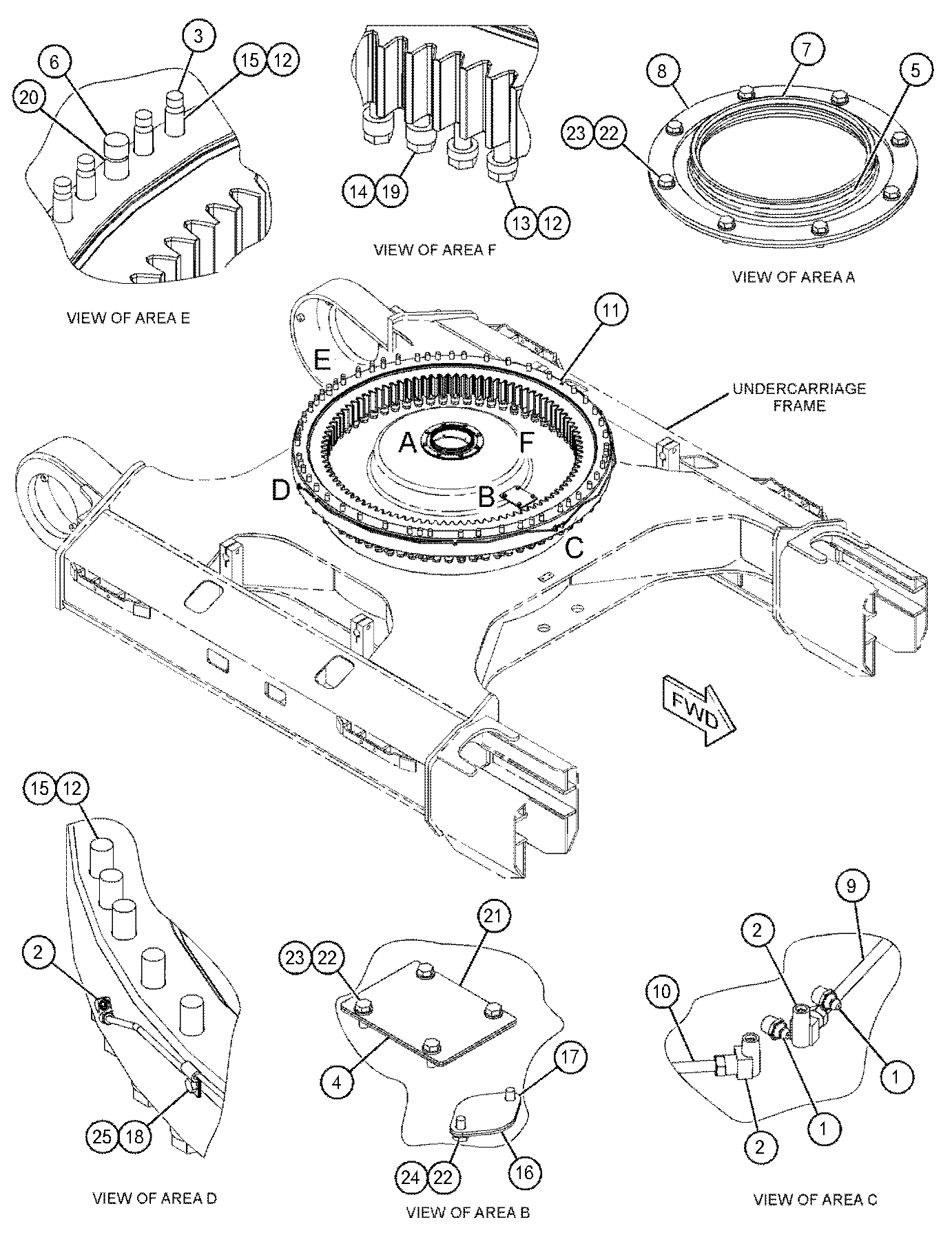 CATСТОЙКА CATПОВОРОТНЫЙ ПОДШИПНИК 345D